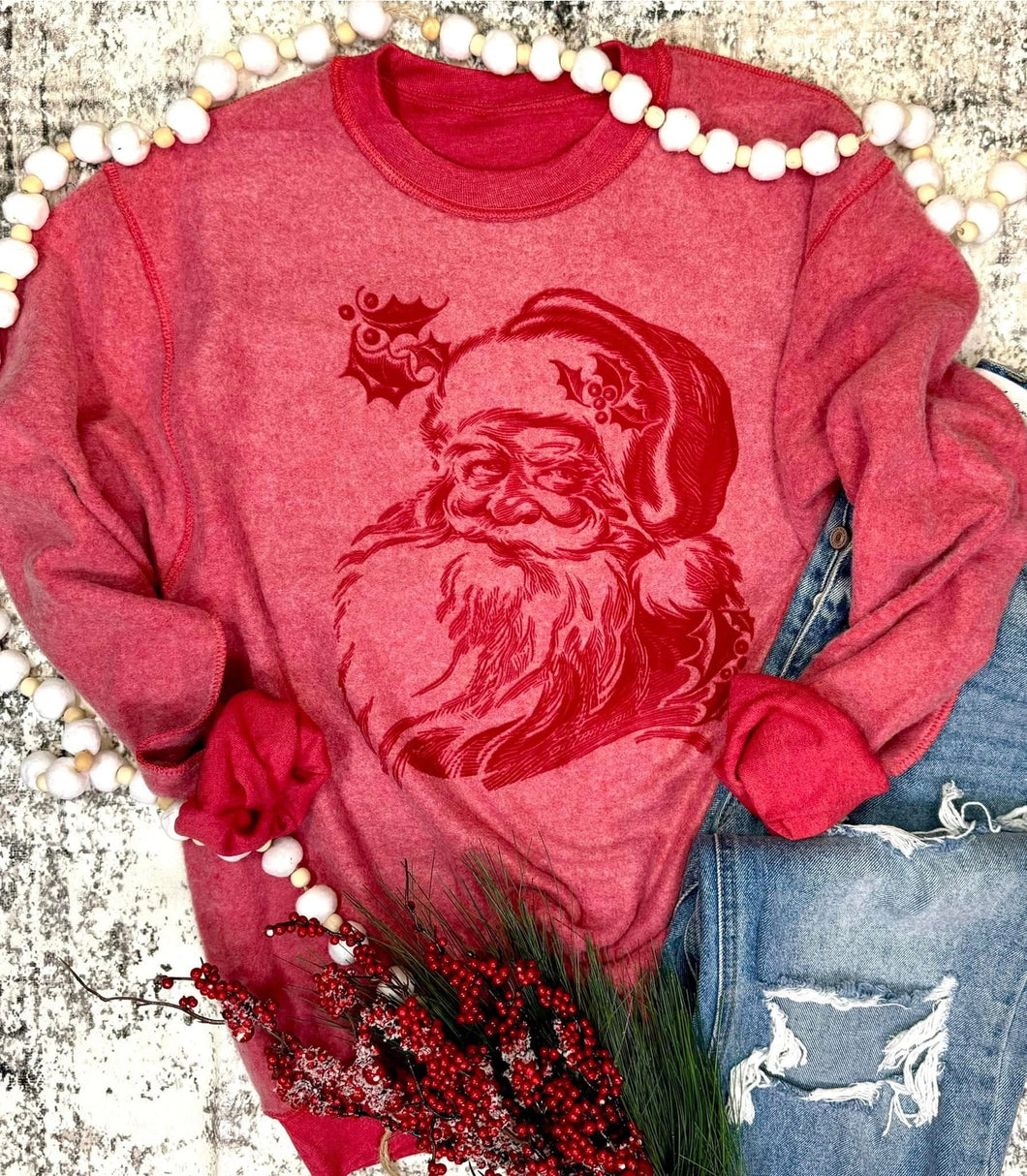 Vintage Santa Inside Out Crew