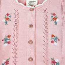 Load image into Gallery viewer, Organic Embroidered Bouquet Baby Cardi
