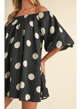 Load image into Gallery viewer, Puff Sleeve Polka Dot Mini Dress
