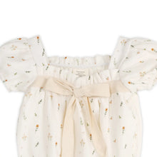Load image into Gallery viewer, Organic Floral Bow Bubble Romper
