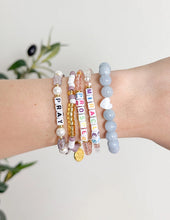 Load image into Gallery viewer, PRAY Pearl Letter Bracelet
