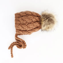 Load image into Gallery viewer, Pecan Cable Knit Bonnet
