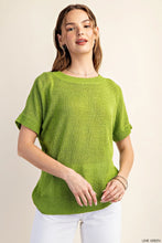 Load image into Gallery viewer, Lime Relaxed Fit Sweater Top
