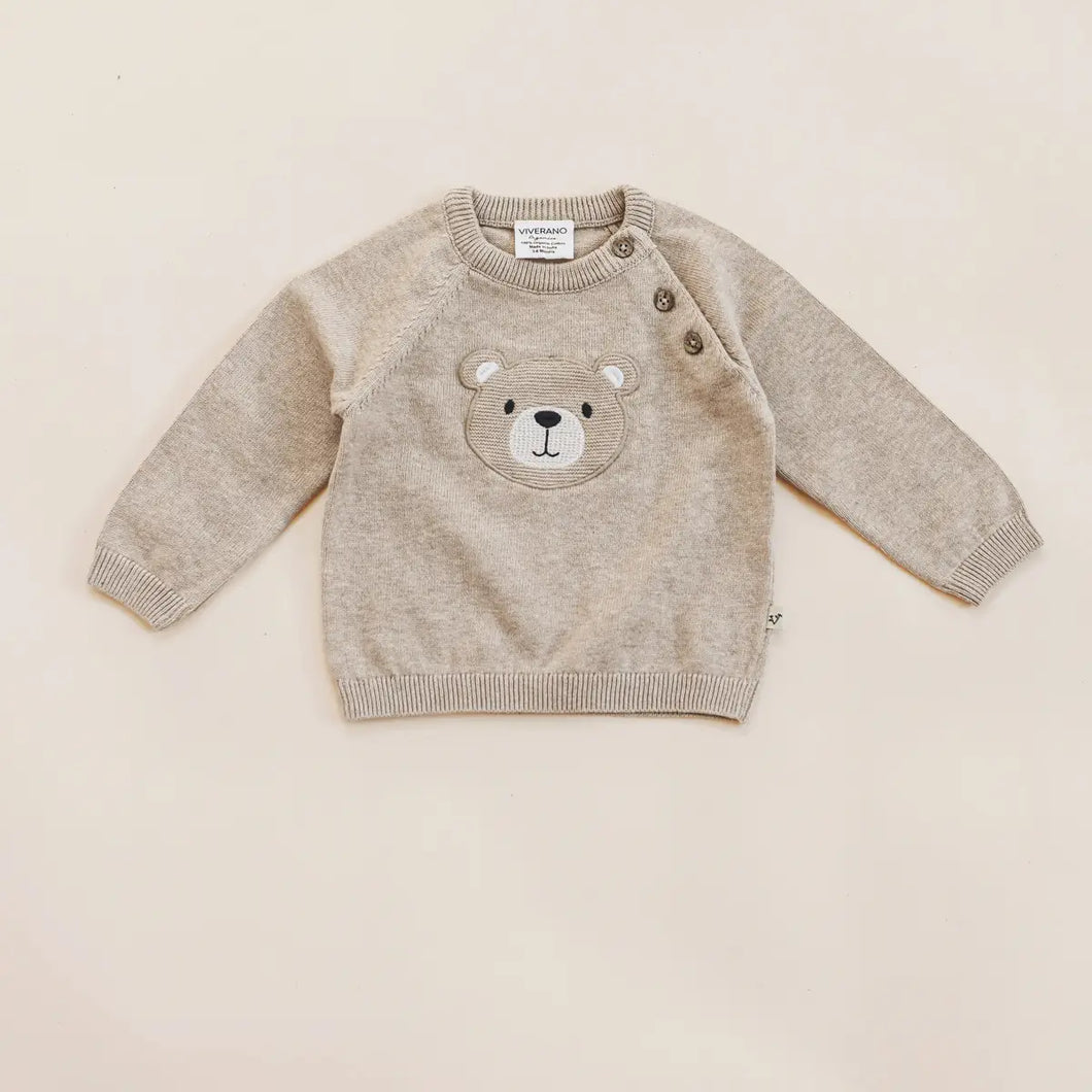 Teddy Bear Applique Baby Raglan Pullover