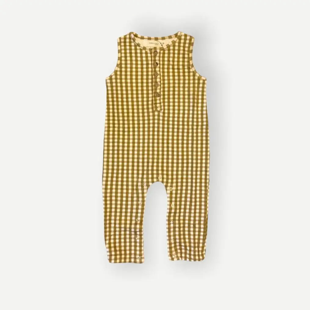 Golden Gingham Organic Tank Playsuit