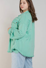 Load image into Gallery viewer, Curvy French Terry Button Down
