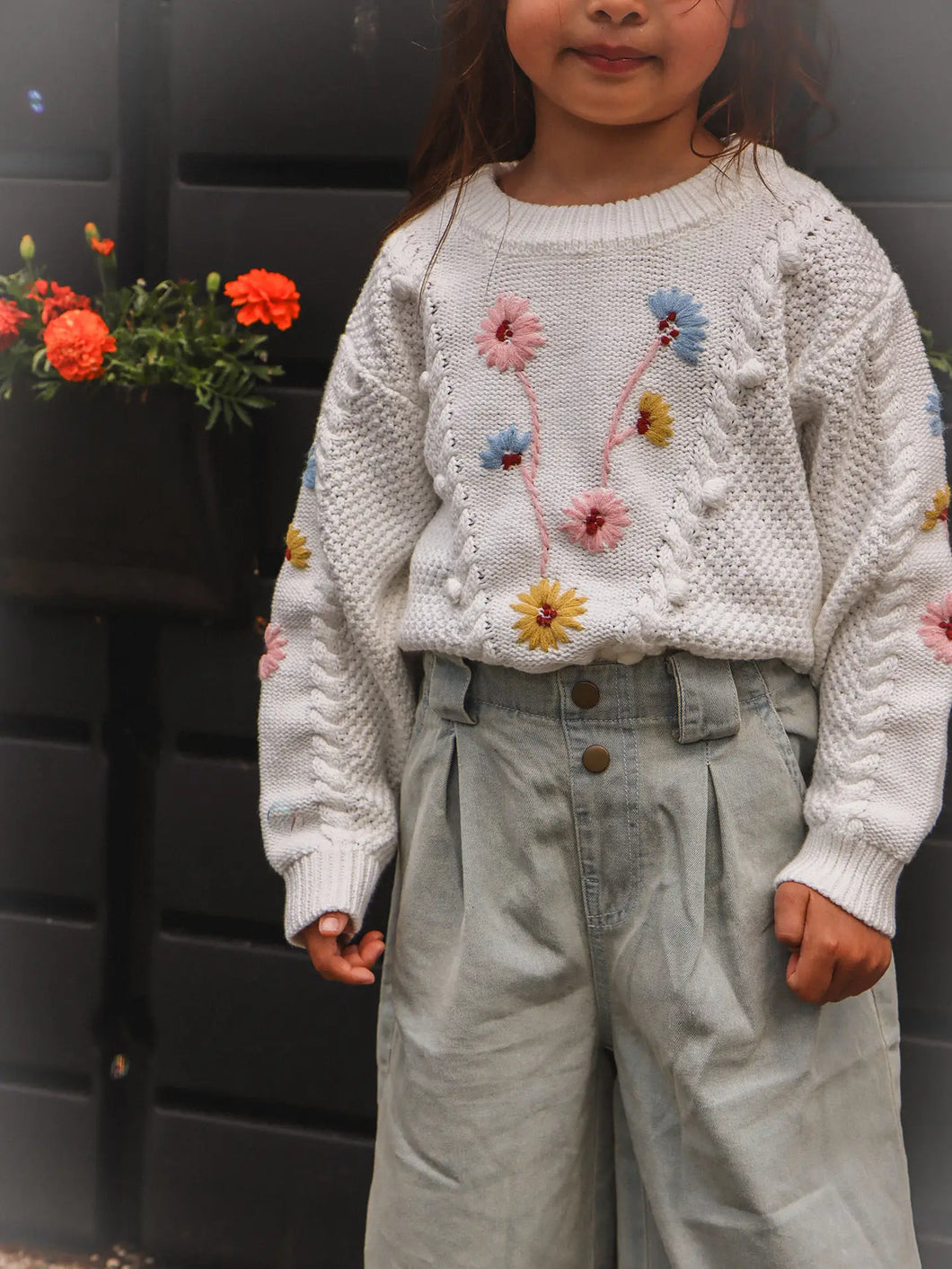 Millie Sweater with Floral Embroidery