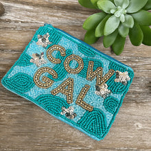 Load image into Gallery viewer, Turquoise CowGal Beaded Coin Purse
