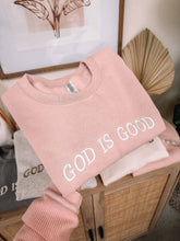 Load image into Gallery viewer, God is Good embroidered crew
