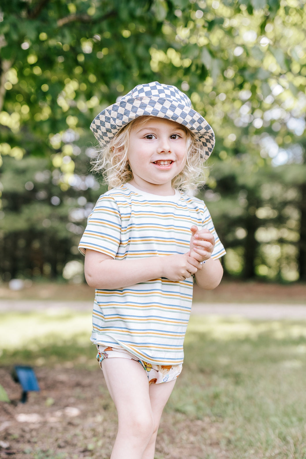 Kids Checkered Bucket Hat